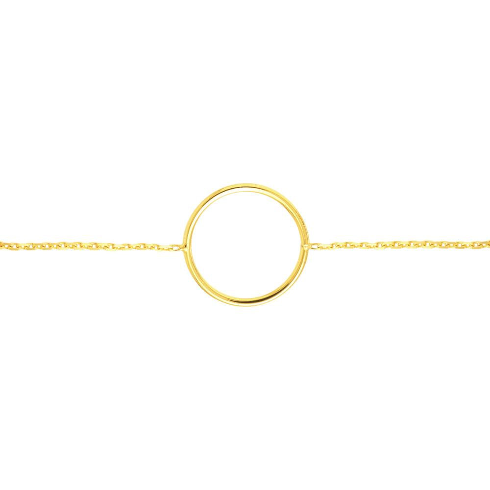 Olas d'Oro - 14K Yellow Gold Open Wire Circle Adjustable Bracelet