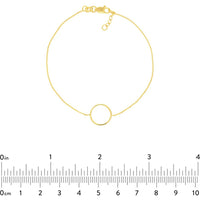 Olas d'Oro - 14K Yellow Gold Open Wire Circle Adjustable Bracelet