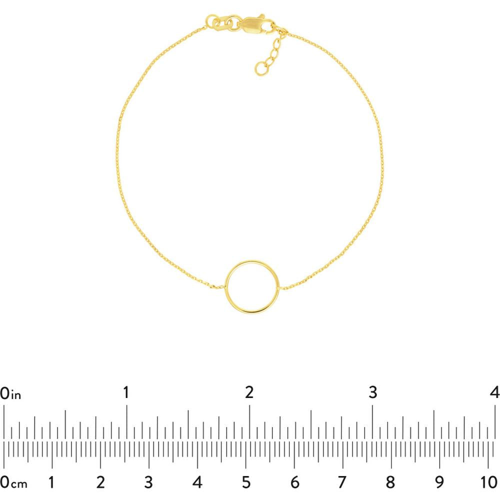 Olas d'Oro - 14K Yellow Gold Open Wire Circle Adjustable Bracelet