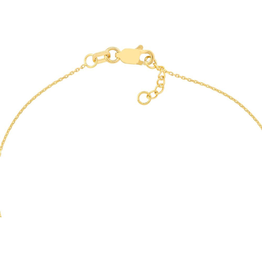Olas d'Oro - 14K Yellow Gold Open Wire Heart Adjustable Bracelet - 1.15g
