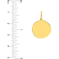 Olas d'Oro - 14K Yellow Gold Organic Disk Engravable Charm - 16mm