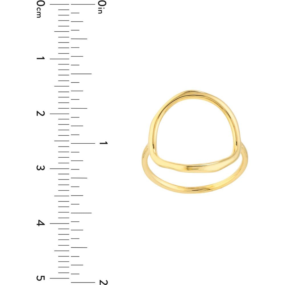Olas d'Oro - 14K Yellow Gold Organic Open Circle Ring - Size 7 - 1.76g