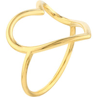 Olas d'Oro - 14K Yellow Gold Organic Open Heart Ring - Size 8
