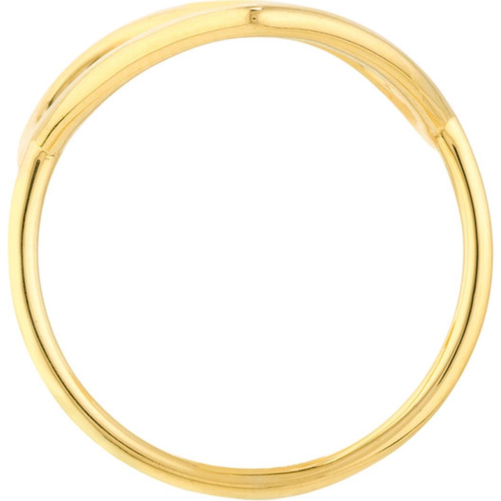 Olas d'Oro - 14K Yellow Gold Organic Open Heart Ring - Size 8