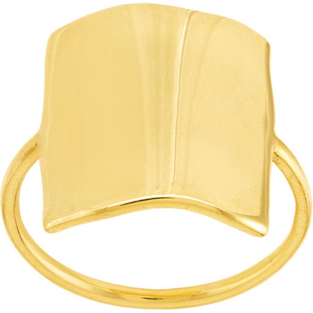 Olas d'Oro - 14K Yellow Gold Organic Rectangle Ring  Size 7, 2.28g