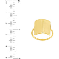 Olas d'Oro - 14K Yellow Gold Organic Rectangle Ring  Size 7, 2.28g