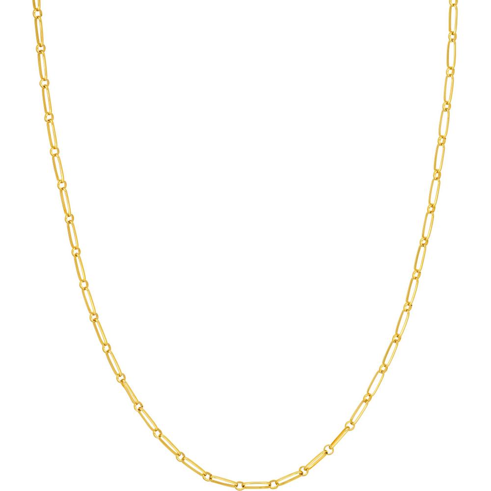 Olas d'Oro - 14K Yellow Gold Oval and Round Open Link Chain Necklace - 18" - 5.9g