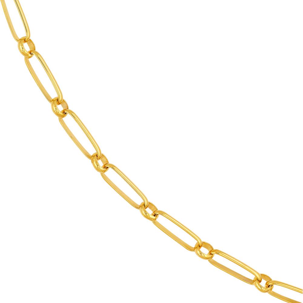 Olas d'Oro - 14K Yellow Gold Oval and Round Open Link Chain Necklace - 18" - 5.9g