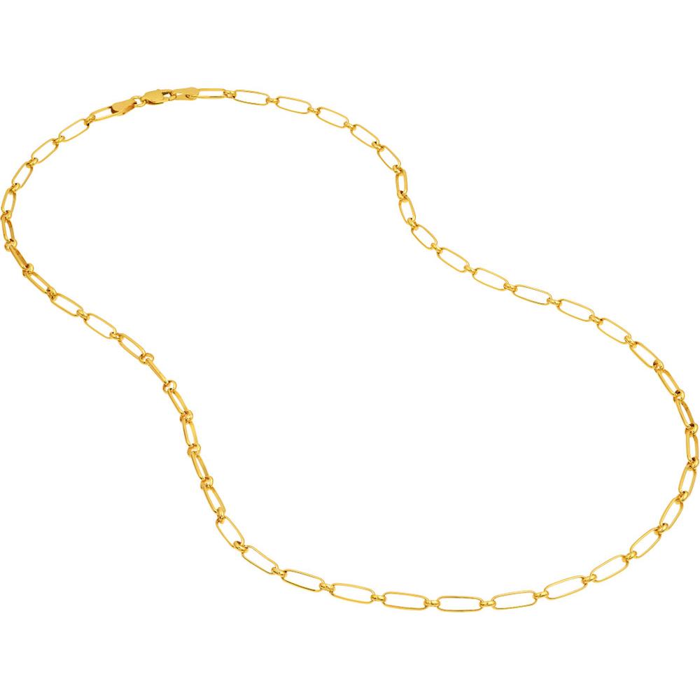 Olas d'Oro - 14K Yellow Gold Oval and Round Open Link Chain Necklace - 18" - 5.9g