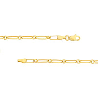 Olas d'Oro - 14K Yellow Gold Oval and Round Open Link Chain Necklace - 18" - 5.9g