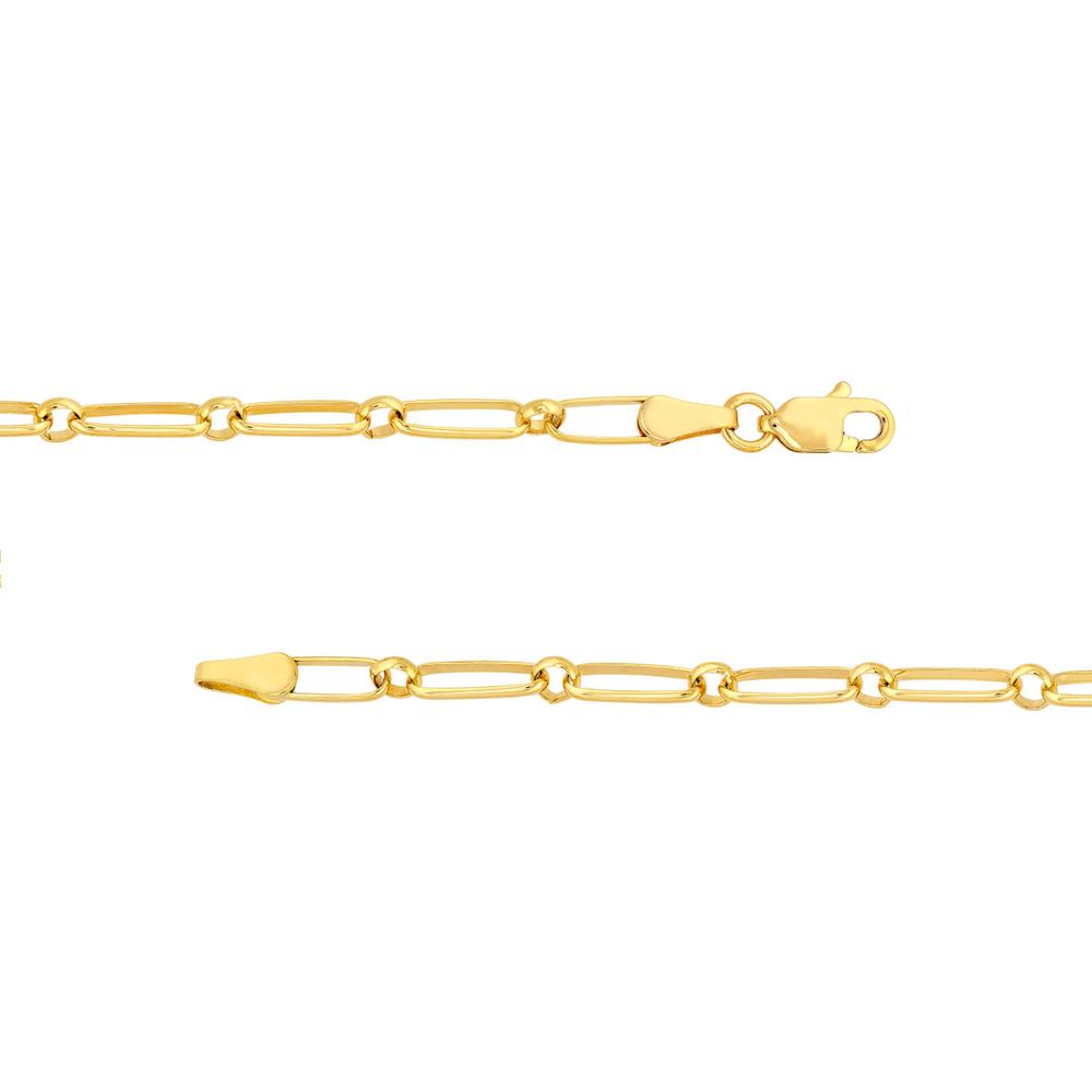 Olas d'Oro - 14K Yellow Gold Oval and Round Open Link Chain Necklace - 18" - 5.9g