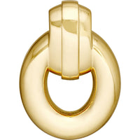 Olas d'Oro - 14K Yellow Gold Oval Door Knocker Dangle Earrings - 2.99g Total Weight