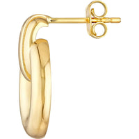 Olas d'Oro - 14K Yellow Gold Oval Door Knocker Dangle Earrings - 2.99g Total Weight