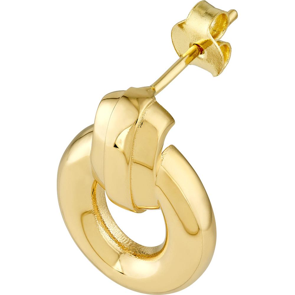 Olas d'Oro - 14K Yellow Gold Oval Door Knocker Dangle Earrings - 2.99g Total Weight