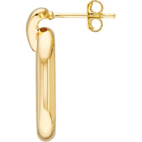 Olas d'Oro - 14K Yellow Gold Oval Door Knocker Hoop Earrings - 3.86g Total Weight