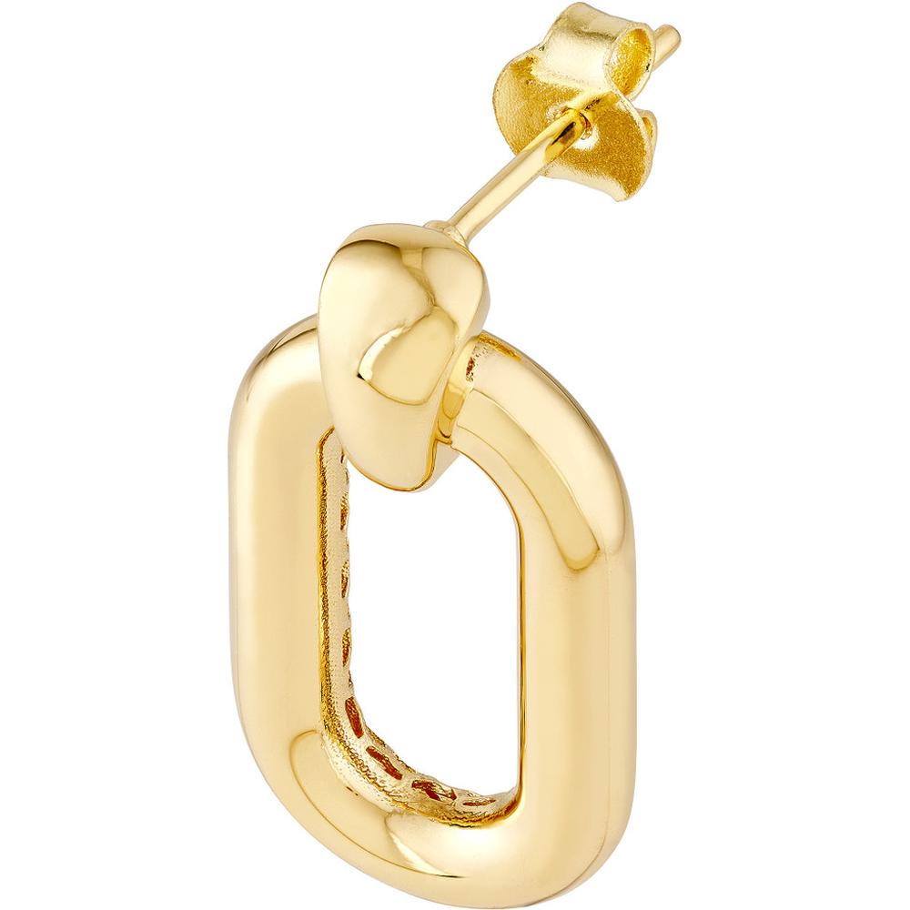 Olas d'Oro - 14K Yellow Gold Oval Door Knocker Hoop Earrings - 3.86g Total Weight