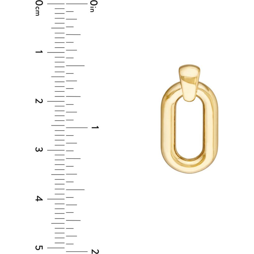 Olas d'Oro - 14K Yellow Gold Oval Door Knocker Hoop Earrings - 3.86g Total Weight