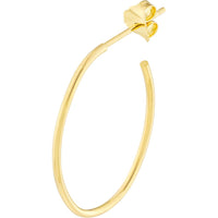 Olas d'Oro - 14K Yellow Gold Oval Hoop Earrings - 28mm x 19.5mm, Post Closure, 1.45 Grams Total Weight