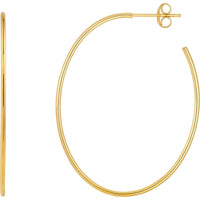 Olas d'Oro - 14K Yellow Gold Oval Hoop Earrings - 41.50mm x 31.50mm, Post & Nut Closure