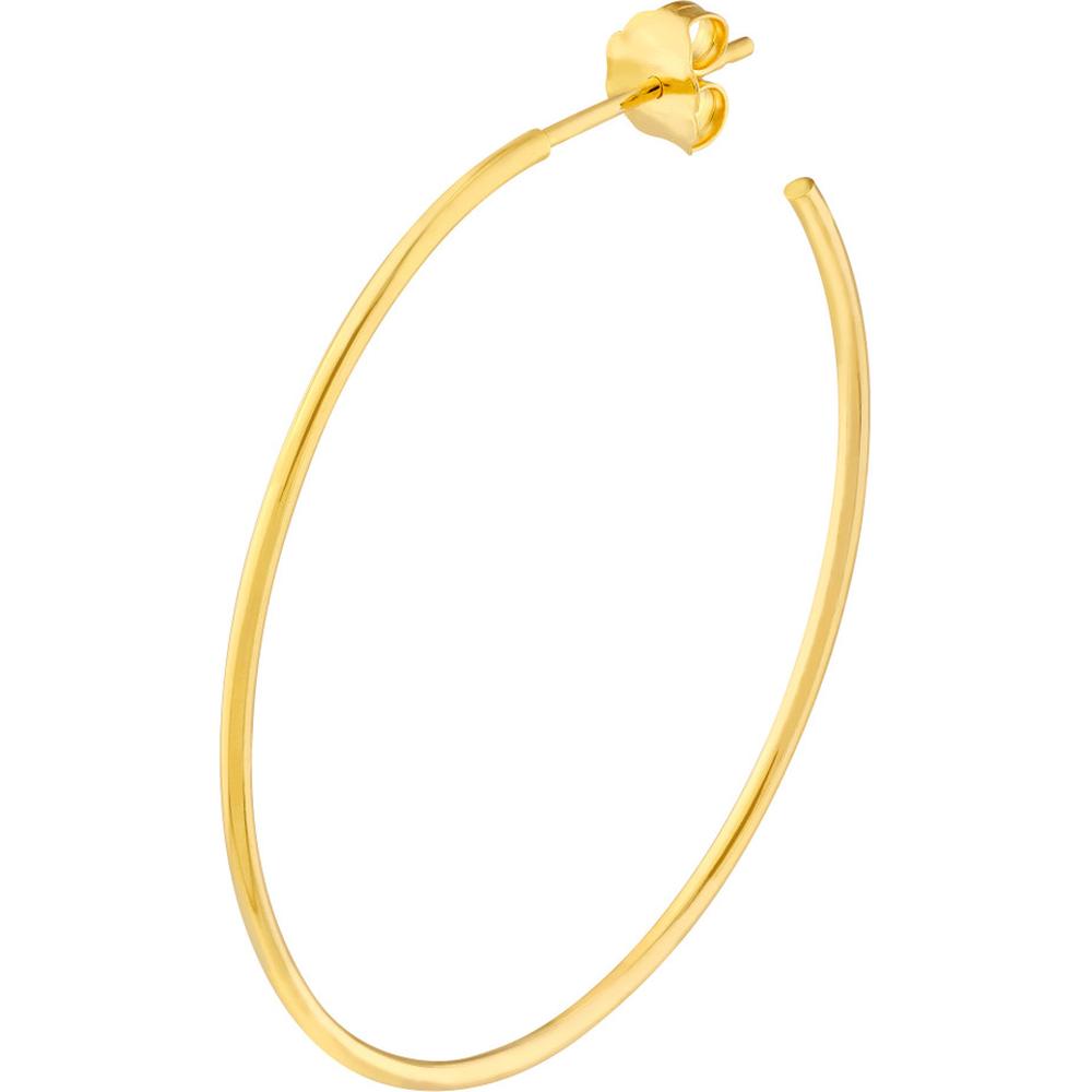 Olas d'Oro - 14K Yellow Gold Oval Hoop Earrings - 41.50mm x 31.50mm, Post & Nut Closure