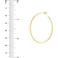 Olas d'Oro - 14K Yellow Gold Oval Hoop Earrings - 41.50mm x 31.50mm, Post & Nut Closure