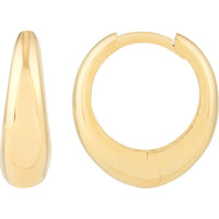 Olas d'Oro - 14K Yellow Gold Oval Huggie Earrings  2.30g Total Weight