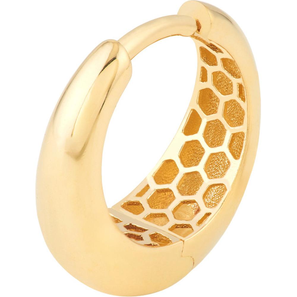 Olas d'Oro - 14K Yellow Gold Oval Huggie Earrings  2.30g Total Weight