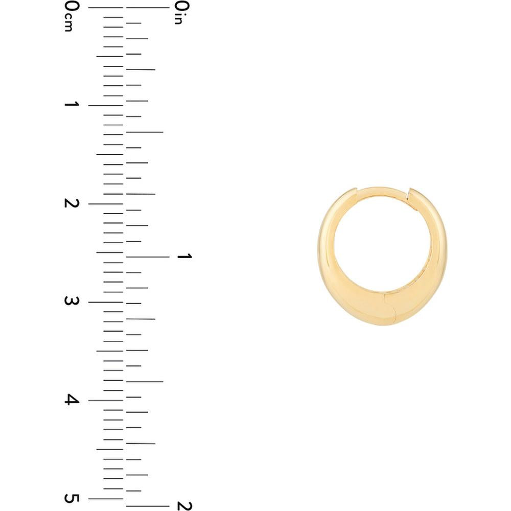 Olas d'Oro - 14K Yellow Gold Oval Huggie Earrings  2.30g Total Weight
