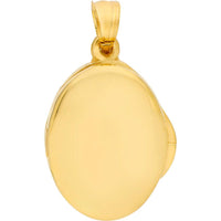 Olas d'Oro - 14K Yellow Gold Oval Locket Pendant with Bail - 3.30g Total Weight