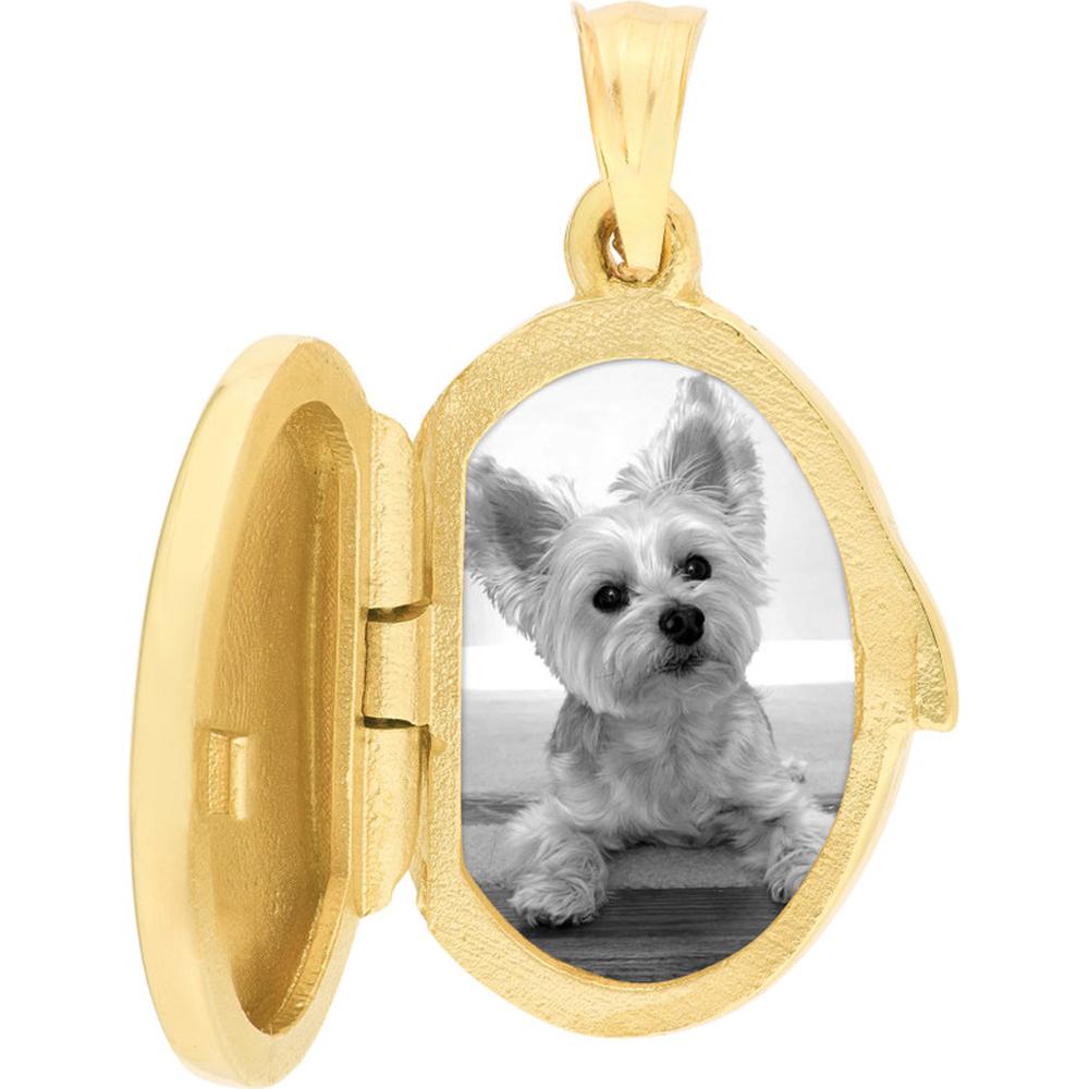 Olas d'Oro - 14K Yellow Gold Oval Locket Pendant with Bail - 3.30g Total Weight
