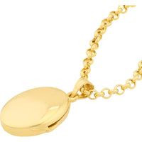 Olas d'Oro - 14K Yellow Gold Oval Locket Pendant with Bail - 3.30g Total Weight