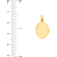 Olas d'Oro - 14K Yellow Gold Oval Locket Pendant with Bail - 3.30g Total Weight