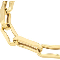 Olas d'Oro - 14K Yellow Gold Oval Pinched Link Bracelet with Lobster Clasp - 7.50 inches, 11.79g