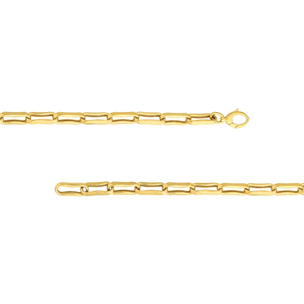 Olas d'Oro - 14K Yellow Gold Oval Pinched Link Bracelet with Lobster Clasp - 7.50 inches, 11.79g