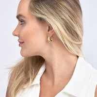 Olas d'Oro - 14K Yellow Gold Oval Pointed Teardrop Hoop Earrings  2.90g Total Weight