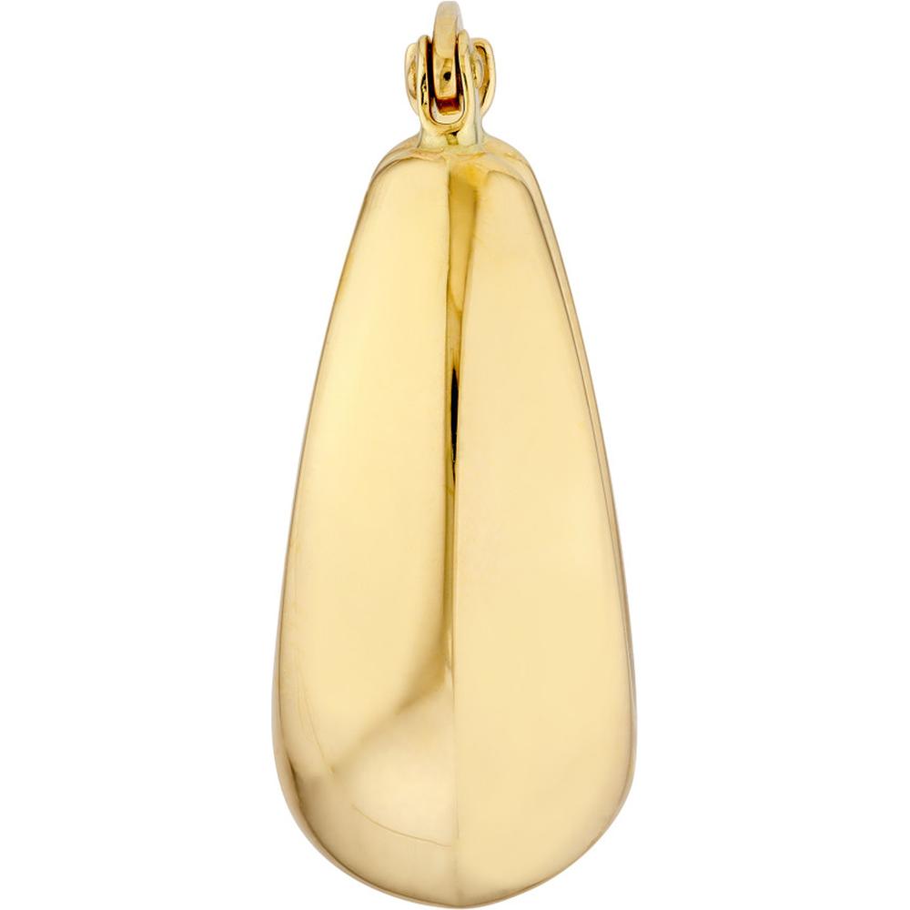 Olas d'Oro - 14K Yellow Gold Oval Pointed Teardrop Hoop Earrings  2.90g Total Weight