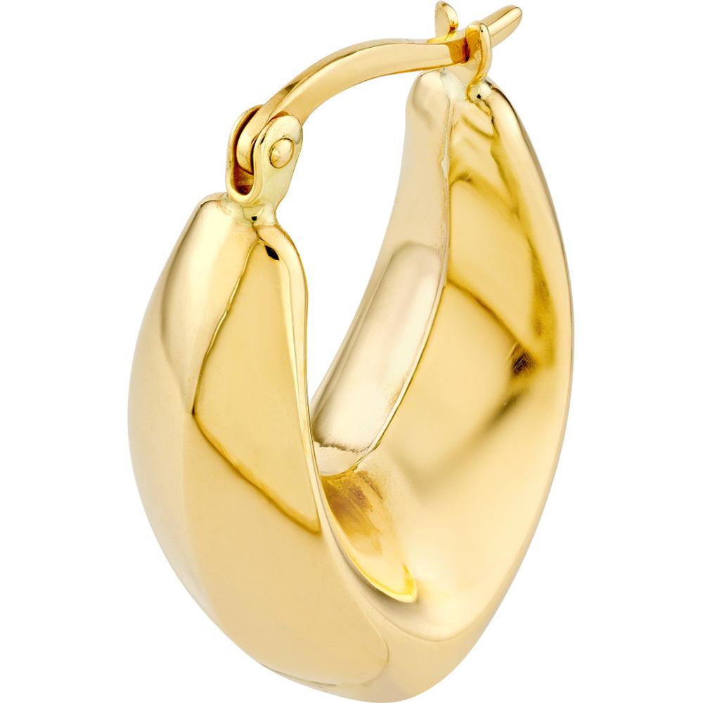 Olas d'Oro - 14K Yellow Gold Oval Pointed Teardrop Hoop Earrings  2.90g Total Weight