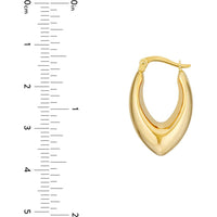 Olas d'Oro - 14K Yellow Gold Oval Pointed Teardrop Hoop Earrings  2.90g Total Weight