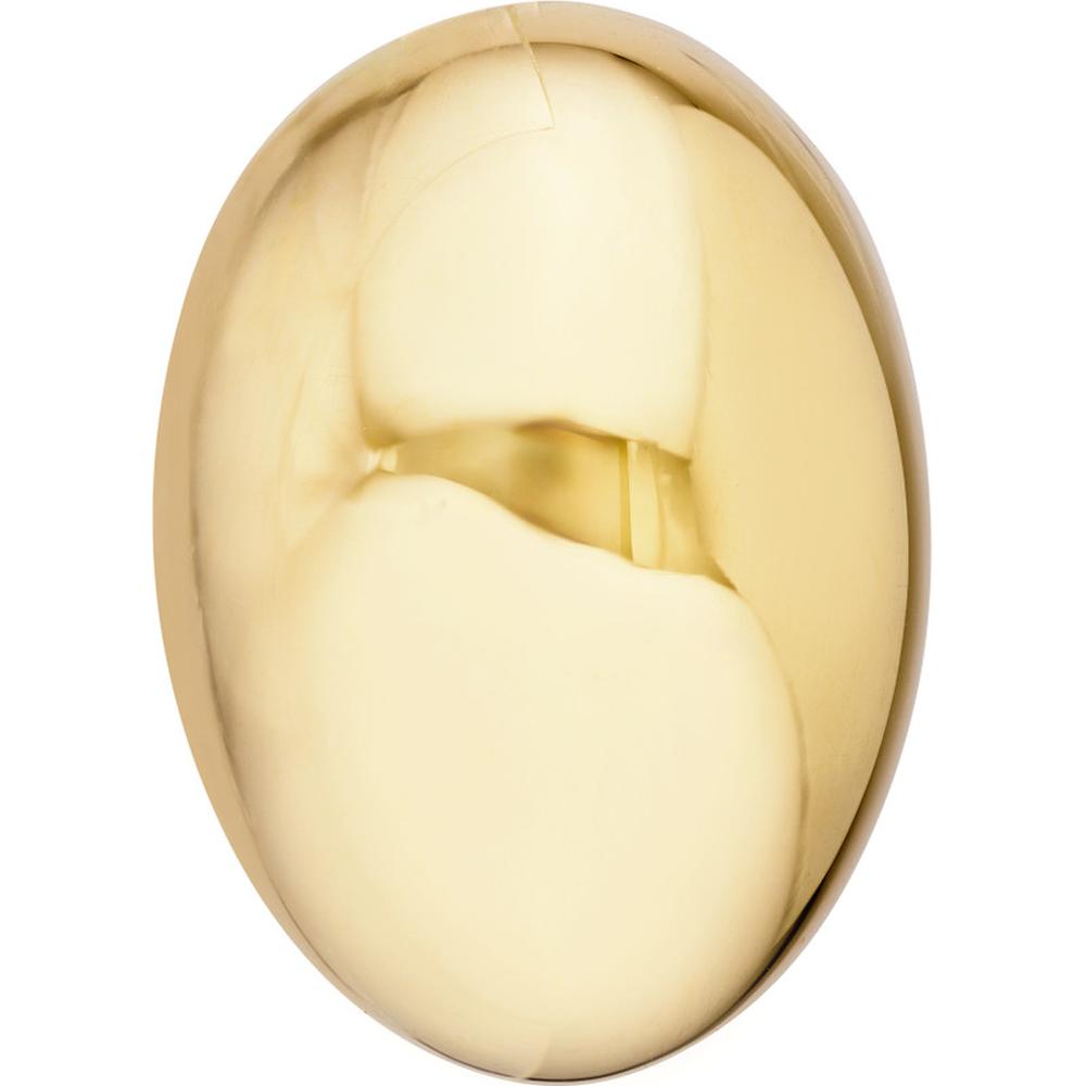 Olas d'Oro - 14K Yellow Gold Oval Polished Button Omega Earrings