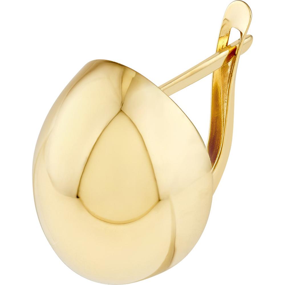 Olas d'Oro - 14K Yellow Gold Oval Polished Button Omega Earrings