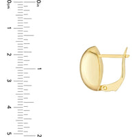 Olas d'Oro - 14K Yellow Gold Oval Polished Button Omega Earrings