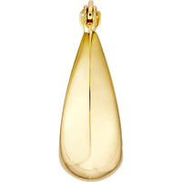 Olas d'Oro - 14K Yellow Gold Oval Teardrop Hoop Earrings - 2.00g Total Weight