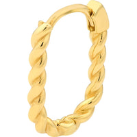 Olas d'Oro - 14K Yellow Gold Oval Twist Hoop Earrings - 1.80g Total Weight
