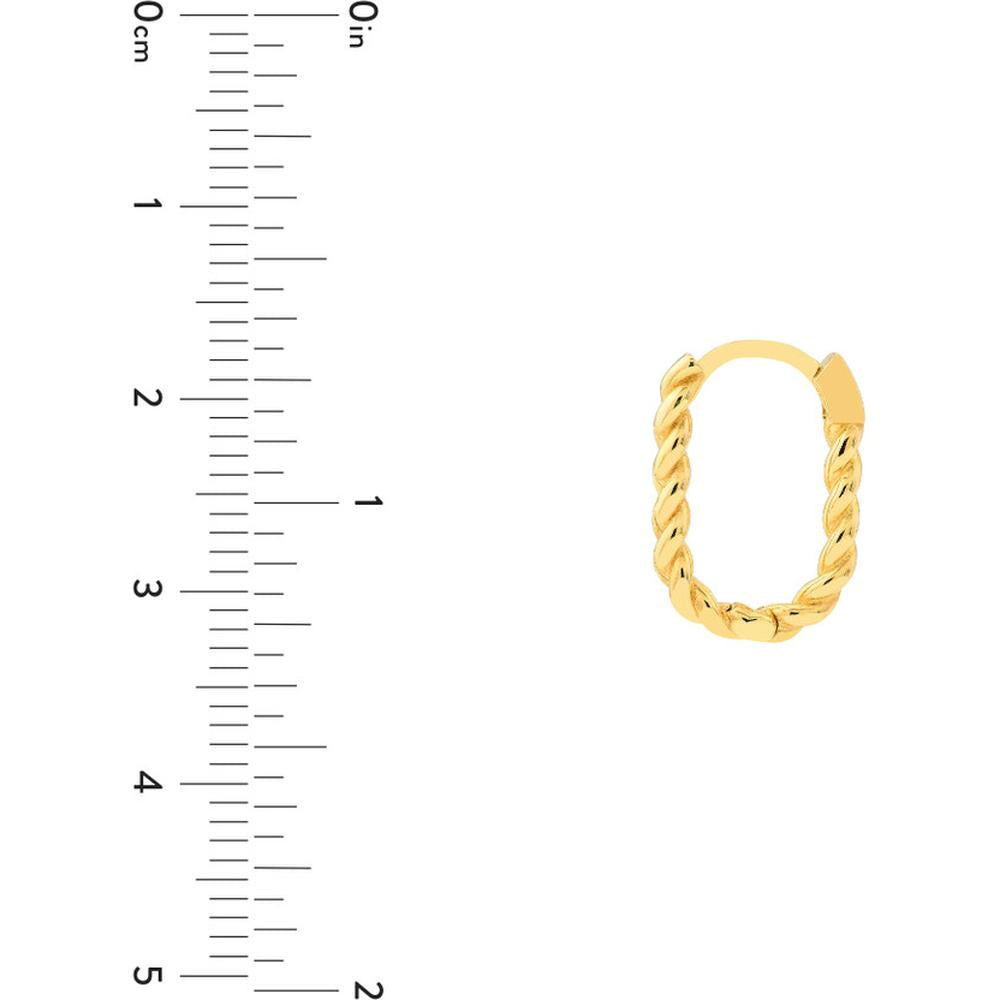 Olas d'Oro - 14K Yellow Gold Oval Twist Hoop Earrings - 1.80g Total Weight