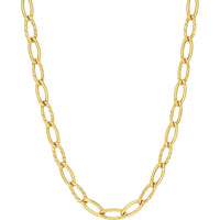 Olas d'Oro - 14K Yellow Gold Oval Twist Polished Links Chain - 18'' Length with Pear Shape Lobster Lock