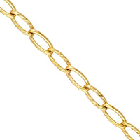 Olas d'Oro - 14K Yellow Gold Oval Twist Polished Links Chain Bracelet - 7.50" Length