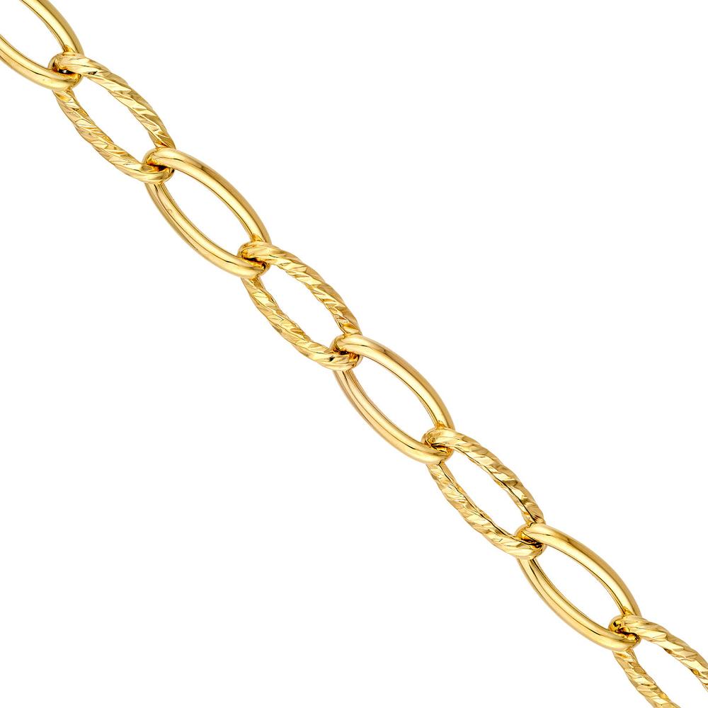 Olas d'Oro - 14K Yellow Gold Oval Twist Polished Links Chain Bracelet - 7.50" Length