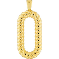Olas d'Oro - 14K Yellow Gold Oval Twisted Pendant - 1.56g Total Weight