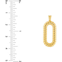 Olas d'Oro - 14K Yellow Gold Oval Twisted Pendant - 1.56g Total Weight