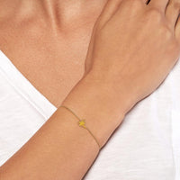 Olas d'Oro - 14K Yellow Gold Palm Tree Bolo Bracelet with Adjustable Silicon Bead